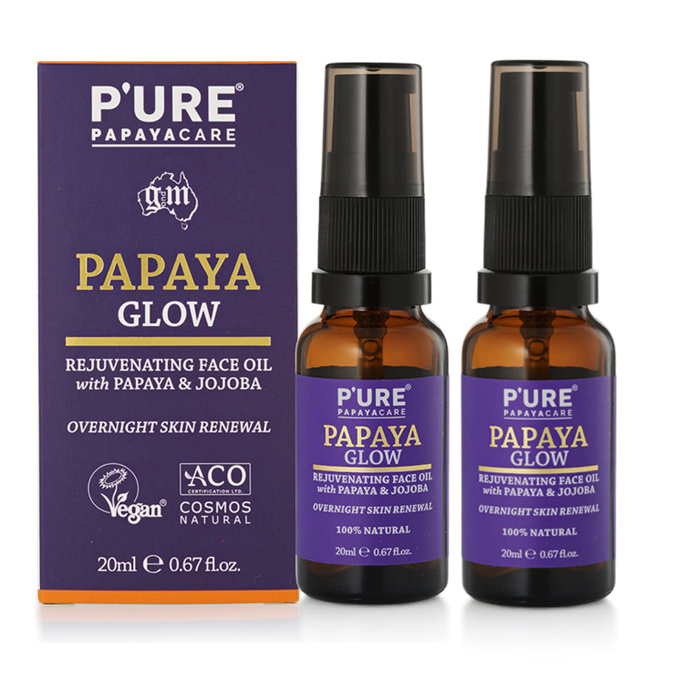【澳洲Pure Papayacare】木瓜亮澤滋養精華油(2入組 20ml/瓶), , large