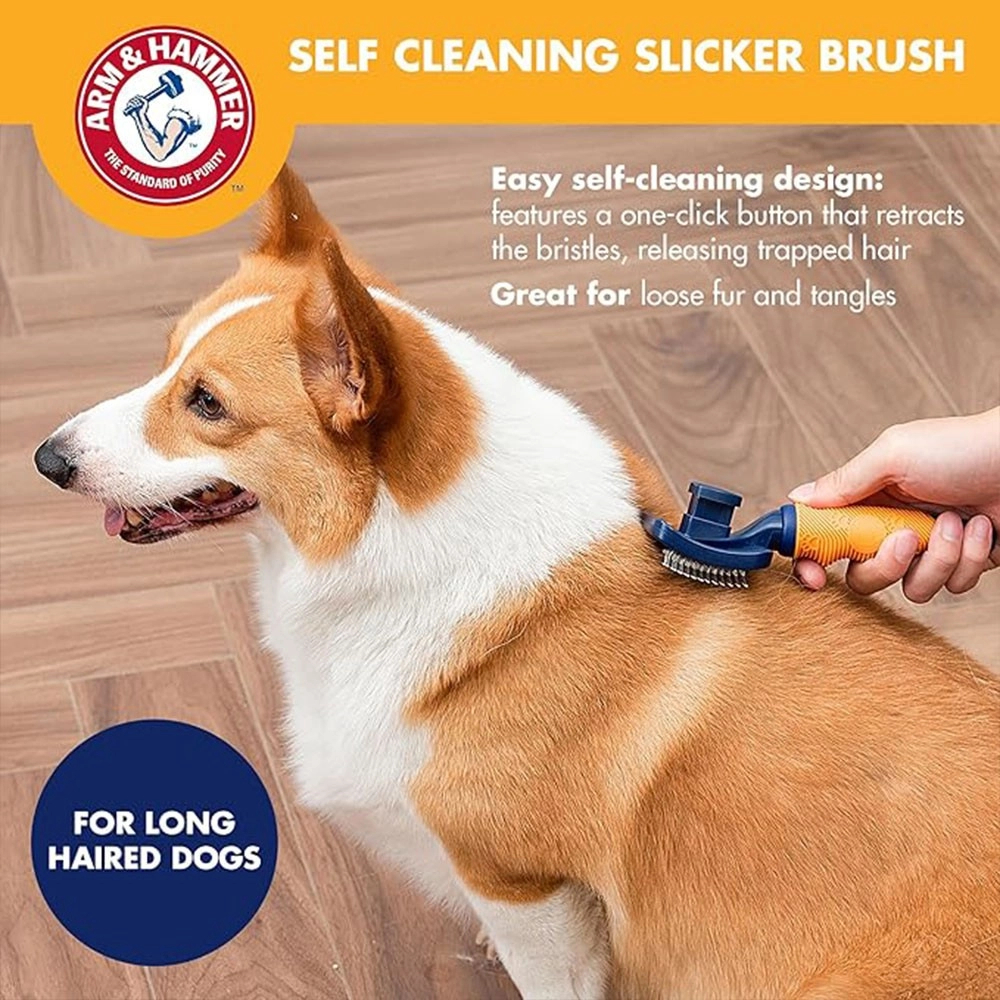 【PawHomie】ARM&HAMMER 魔法按鍵順毛梳 (玫瑰/香草) 寵物 寵物梳子 狗狗梳子 順毛梳 開結梳, , large