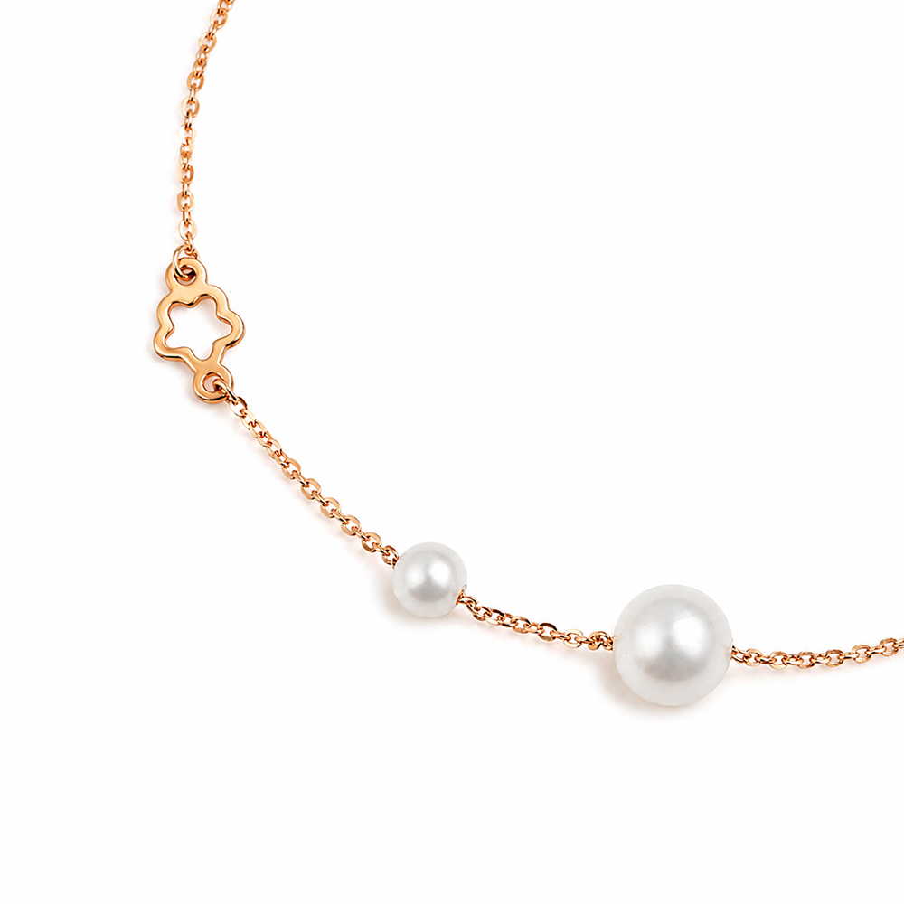 【A'jane】 18K玫瑰金 柔光花語 珍珠手鍊 A052503-001, , large