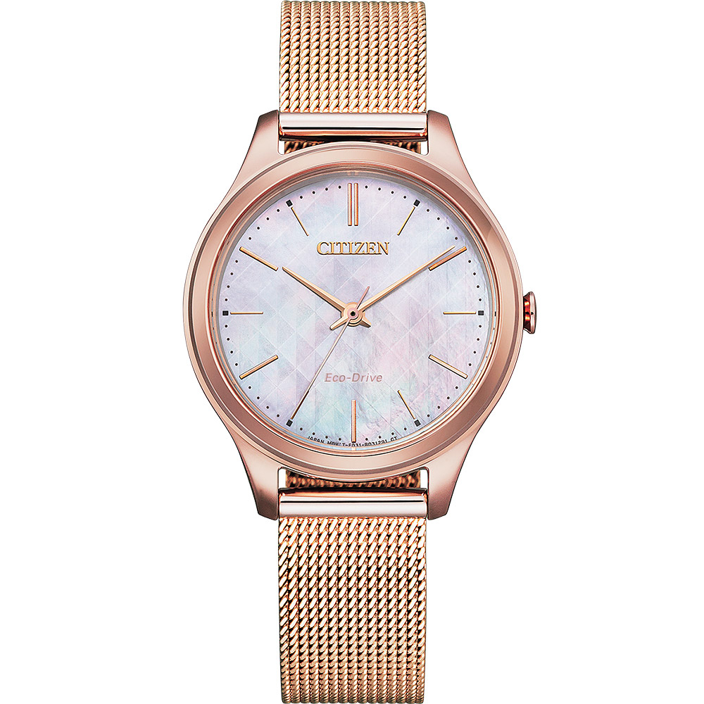 CITIZEN 星辰 亞洲限定 Hebe田馥甄廣告款 光動能時尚米蘭帶女錶-32mm EM0508-80Y, , large