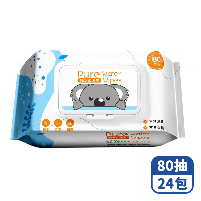 【咪咪購物】悅棉 純水濕紙巾 藍色 80抽X24包, , large