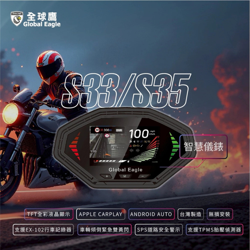 ◆六姐的店【全球鷹 Global Eagle】 S33智慧儀錶JET SL車型專用*提供安裝服務*(贈藍牙耳機), , large