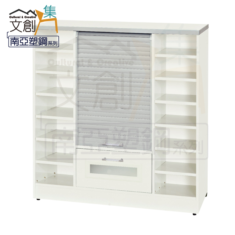 【文創集】比凱 環保3.3尺南亞塑鋼捲簾拉門單抽鞋櫃(客約商品), , large