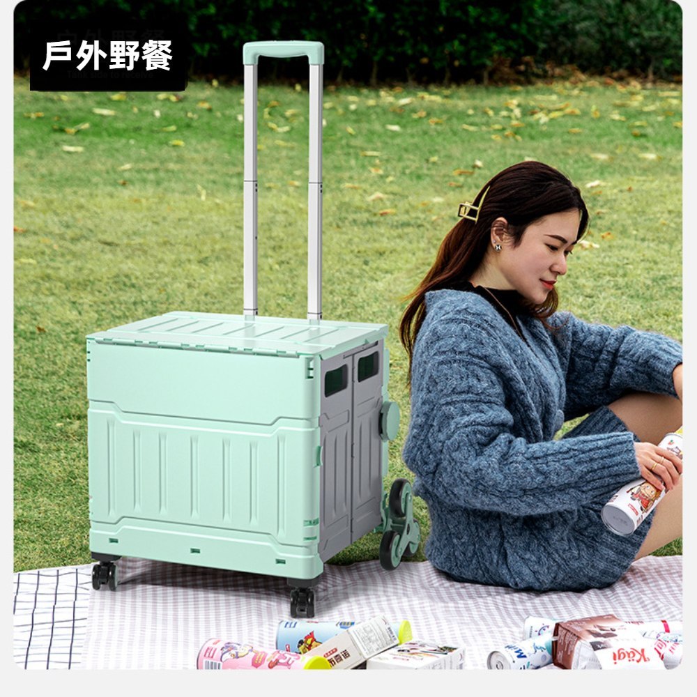 【A&R】升級版吾家有貓八輪爬坡折疊購物車 75L   鋼琴黑, , large