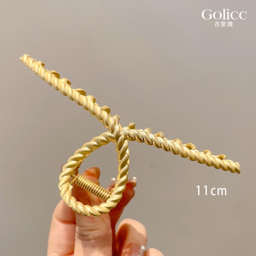 【Gulicc】古莉可 髮夾 金屬編繩波浪磨砂鯊魚夾, , large