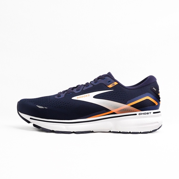 Brooks Ghost 15 男 慢跑鞋 運動 路跑 寬楦 透氣 柔軟 緩震 深藍 橘 [1103932E439], , large