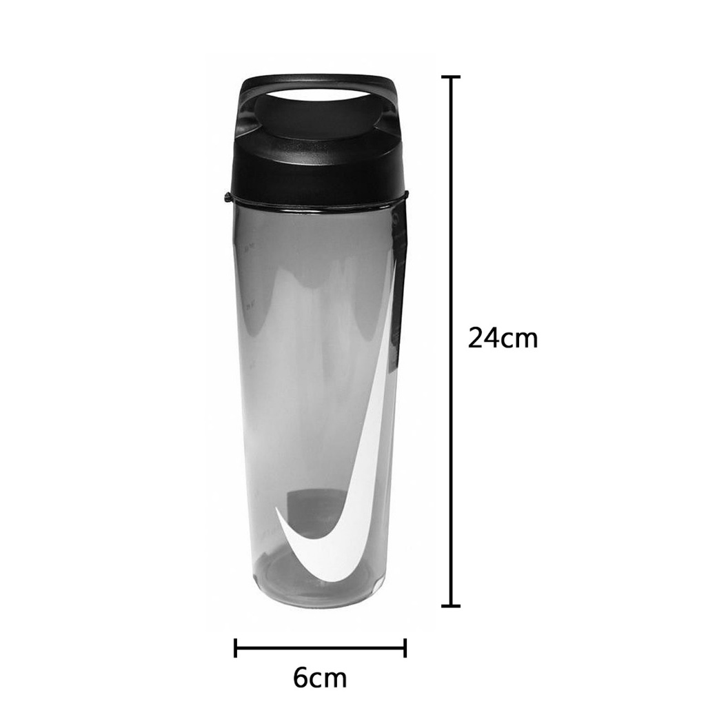 NIKE 旋蓋式水壺 24OZ/709ml 運動水壺 隨身杯 水瓶 TRITAN材質 便攜 人體工學 手柄 寬口 透明黑, , large