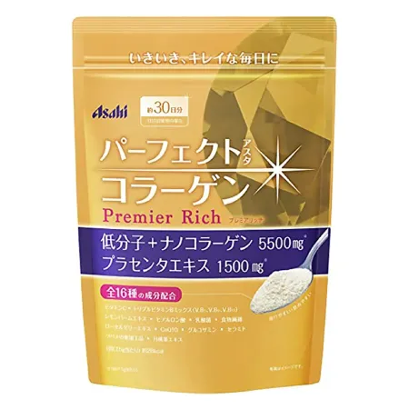 【ASAHI 朝日】神經醯胺膠原蛋白+玻尿酸Q10粉 黃金尊爵228g/包, , large