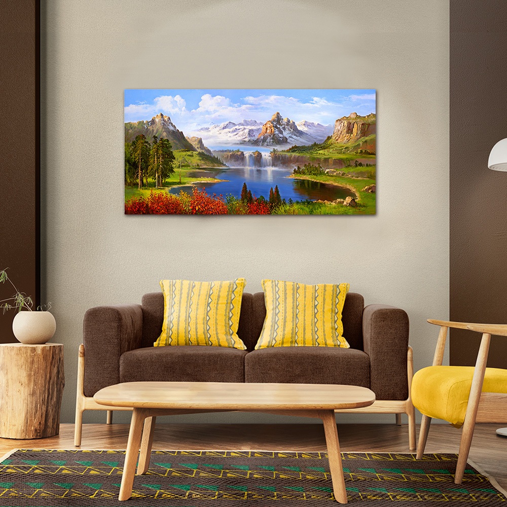 【御畫房】金山聚寶 國家一級畫師手繪油畫60&times;120cm(VF-116), , large