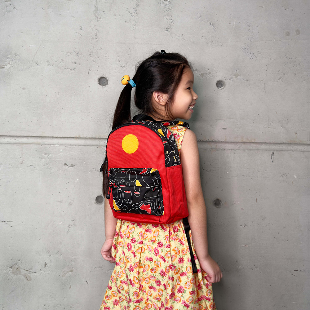 SOLIS 妖怪迷宮系列 休閒迷你後背包-幼童款-S號-暗紅/琥珀紅, , large