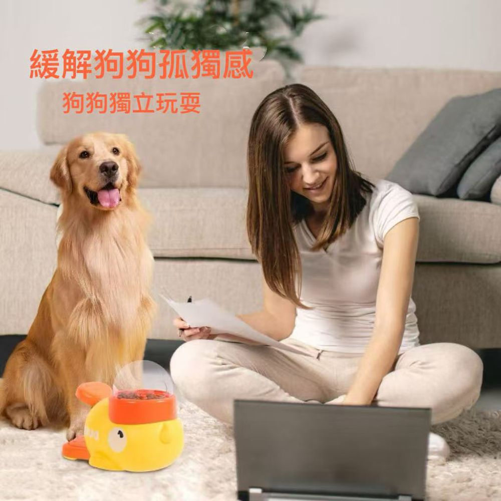 【艾寵聯萌】小鴨寵物益智投食器（可水清洗 漏食器 慢食碗 飼料餵食器 狗狗益智玩具 貓貓餵食玩具 ）, , large