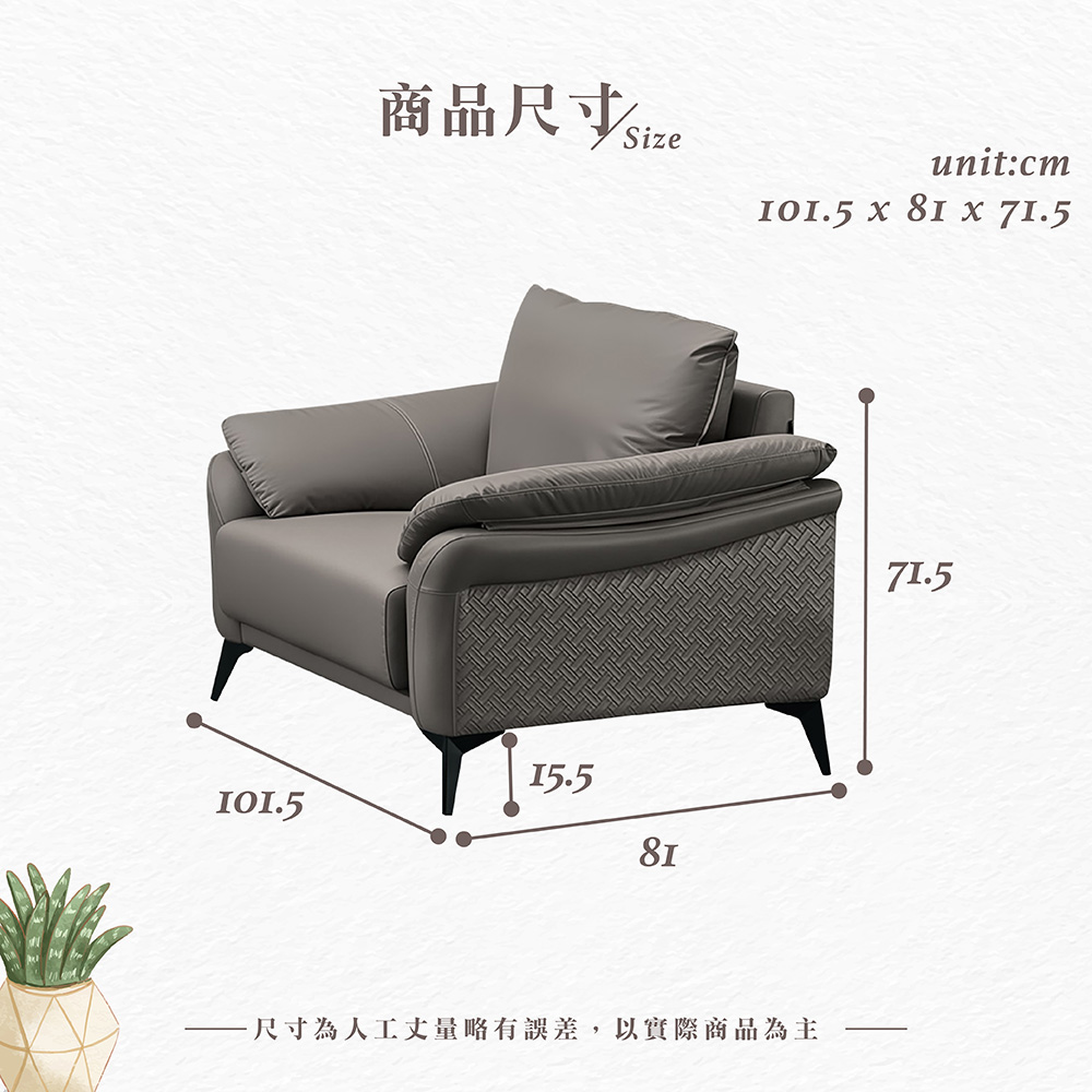 【Hampton 漢汀堡】帕羅單人貓抓皮沙發椅, , large