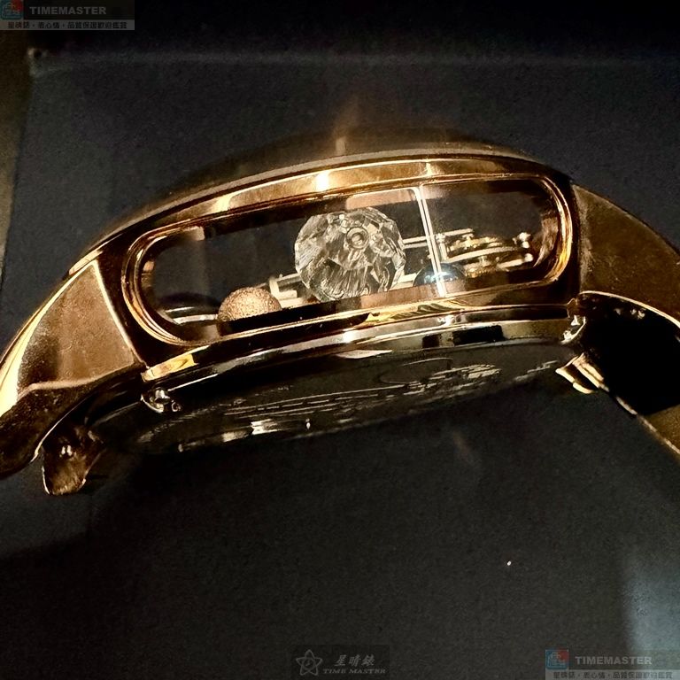 [星晴錶業]GEYA手錶,46mm,G78182GHB機械鏤空錶面玫瑰金錶殼寶藍真皮皮革錶帶款, , large