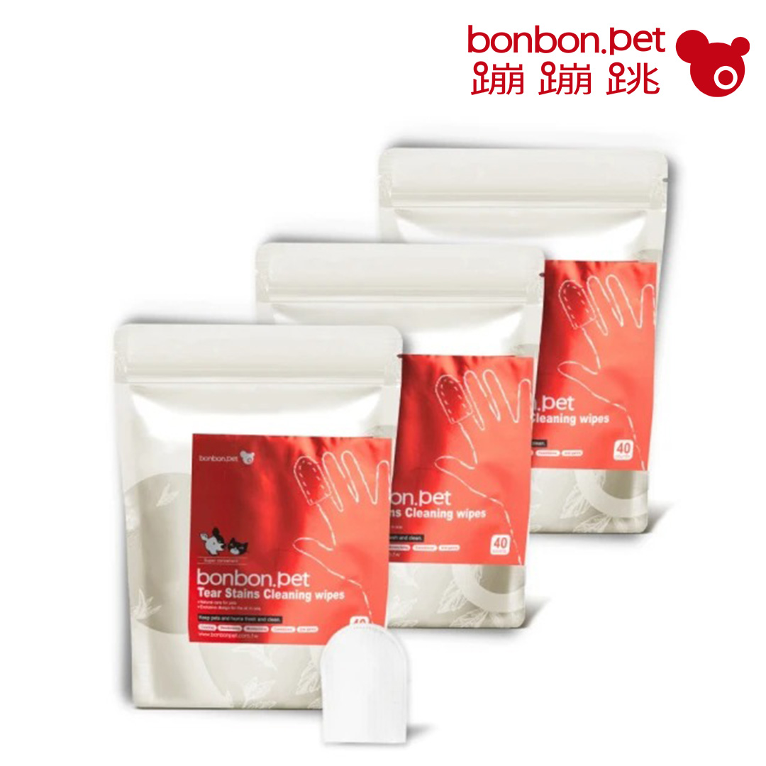 Botanical Tear Stain Cleaning Finger Wipes &ndash; 40 pcs/pack, Set of 3 Packs, , large