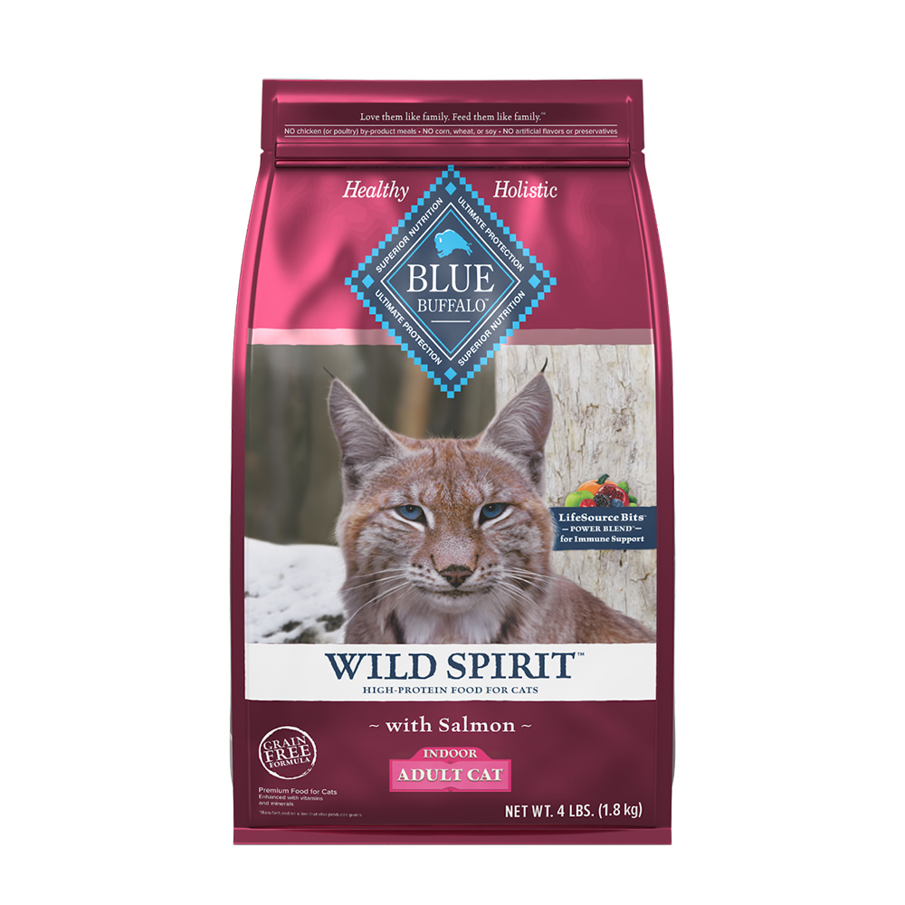 【Blue Buffalo藍摯】原野精靈 鮭魚無穀配方4磅 成貓飼料 貓乾糧(貓糧/貓飼料), , large