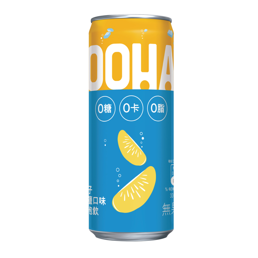OOHA氣泡飲柚子海鹽口味330ml, , large