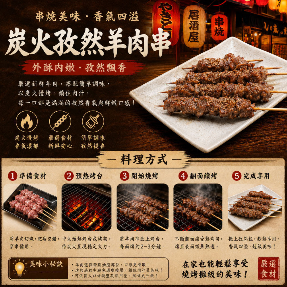 約克街肉鋪 孜然羊肉串18串(40g&plusmn;10%/串_3串/包), , large