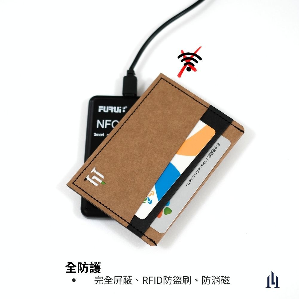 [LOGINHEART]全防護屏蔽感應卡夾 海灘藍棕 可客製 5卡層皆受屏蔽 防盜刷 防消磁 台灣製造獨家精品, , large