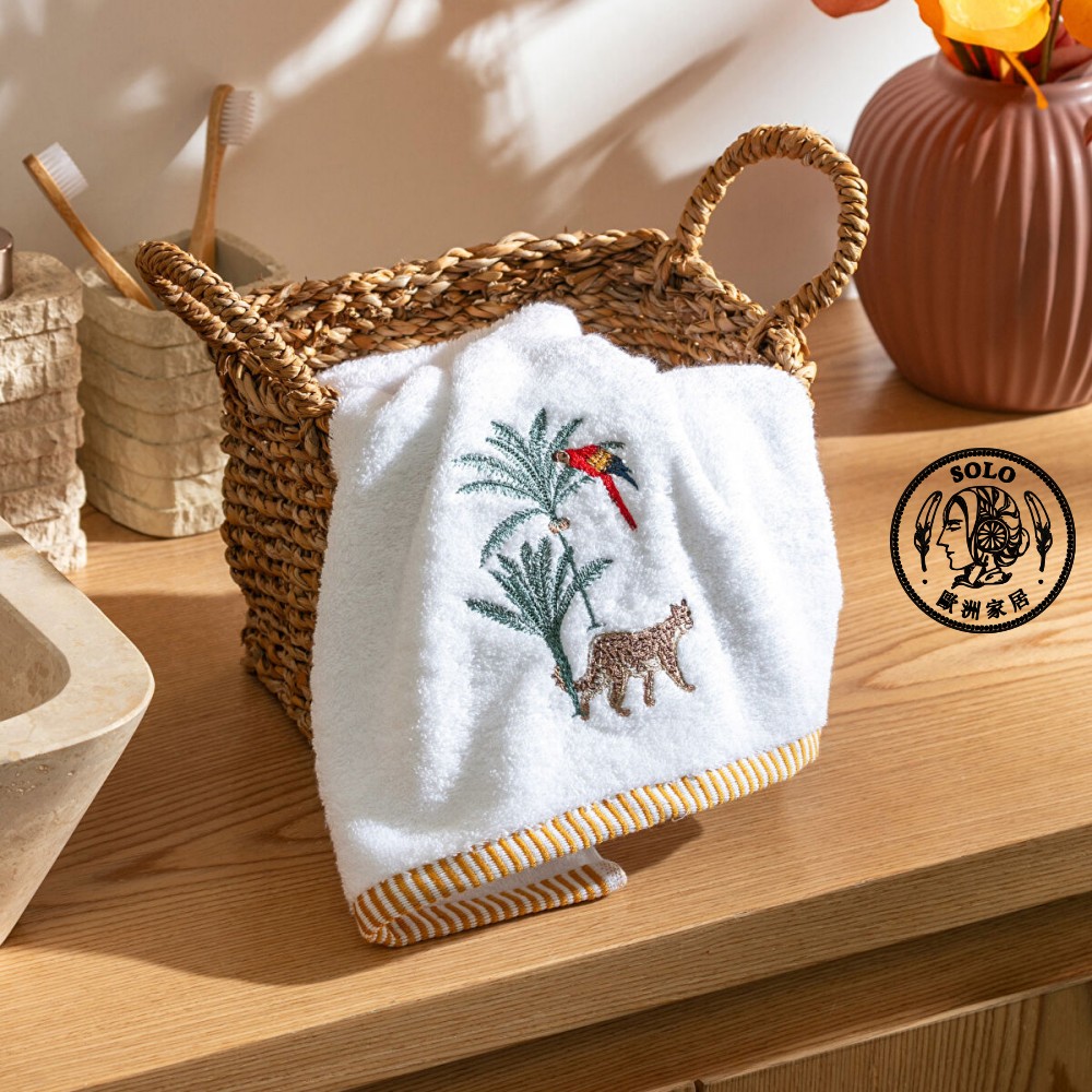 【SOLO歐洲家居】LCW Home 土耳其製 50x80cm 熱帶森林探險刺繡純棉毛巾 100%純棉 超吸水, , large