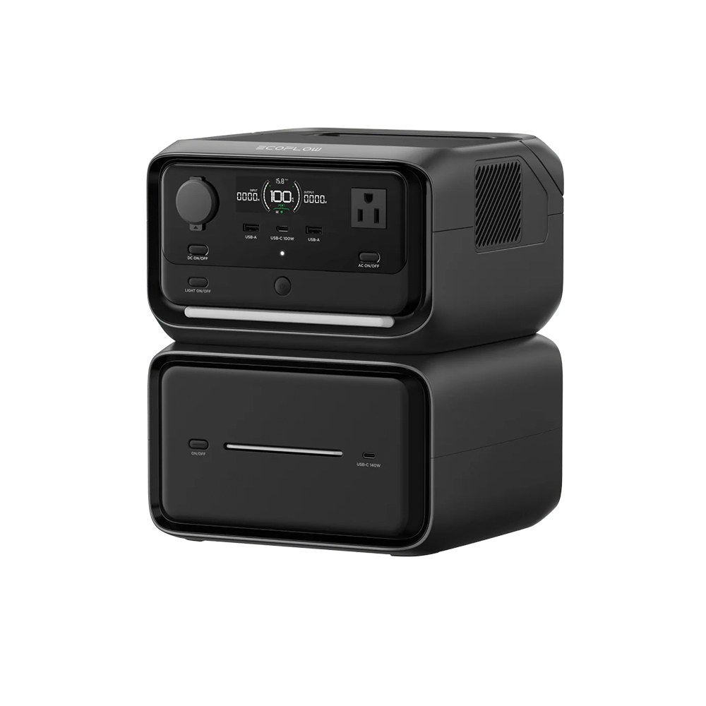 【固士特】EcoFlow RIVER 3 Max Plus (RIVER 3 Plus+額外電池EB600) 儲能電源+60W太陽能板 加贈後背包, , large