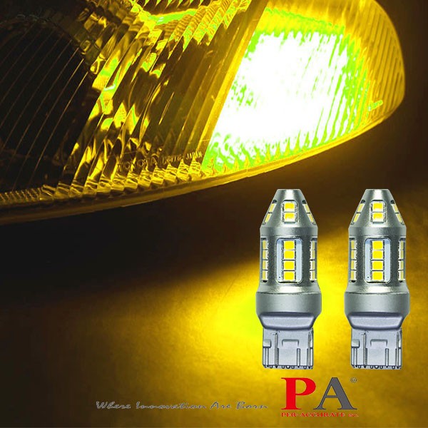 【PA LED】特調光色 T20 7443 7440 30晶 2835 SMD LED 黃金光 黃光 方向燈 維大力光色, , large