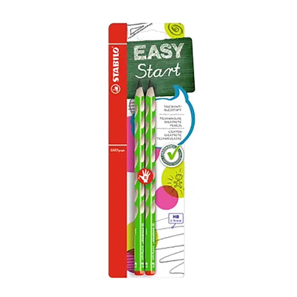 STABILO 德國 思筆樂 EASYgraph 人體工學思筆樂洞洞鉛筆 淺綠右手 2支/入 STB-50654-10, , large