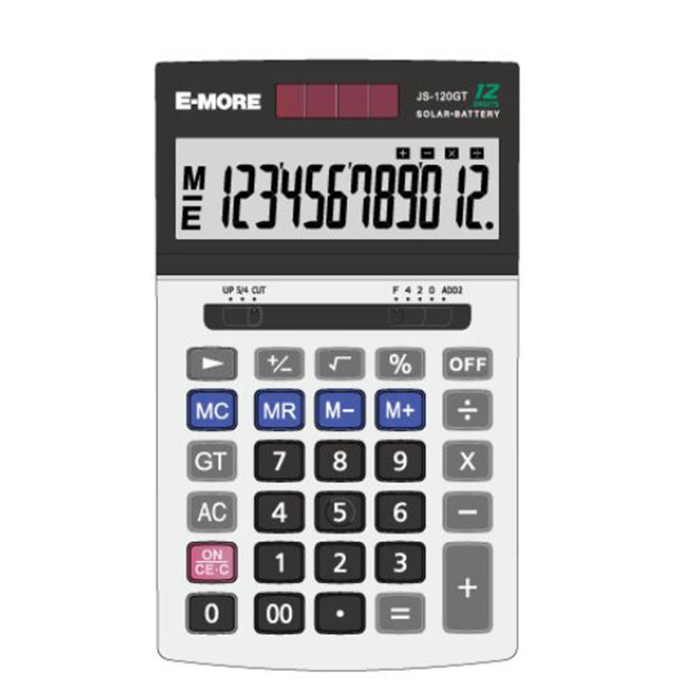 【龍品文創】E-MORE JS-120GT 12位 三段式計算機 1台-顏色隨機出貨, , large
