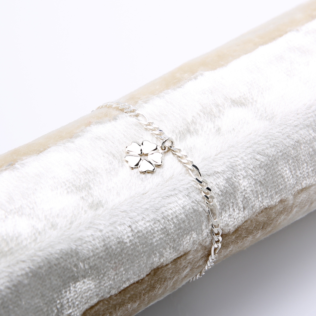 【Angel & Me】Love Clover Flower s925 sterling silver bracelet Anklet gift, , large