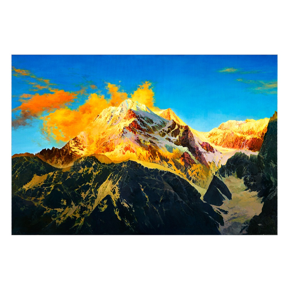 【御畫房】日照金山 國家一級畫師手繪油畫60&times;90cm(VF-90), , large
