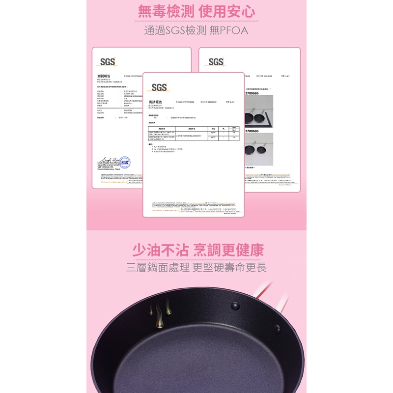 【美國MotherGoose鵝媽媽】FancyPan粉品 IH導磁不沾平底鍋20cm, , large