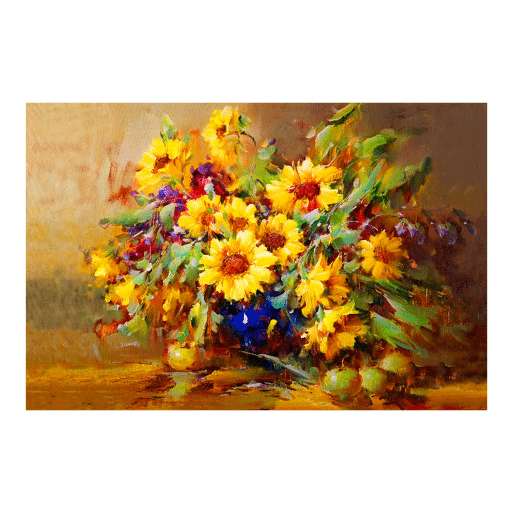 【御畫房】太陽花 國家一級畫師手繪油畫60&times;90cm(VF-21), , large