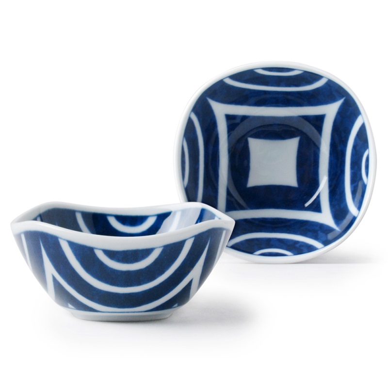 [豐名日本餐具] 3.0"輕量四圓角井 獨樂 有田燒 / C03DB4-50-CB, , large