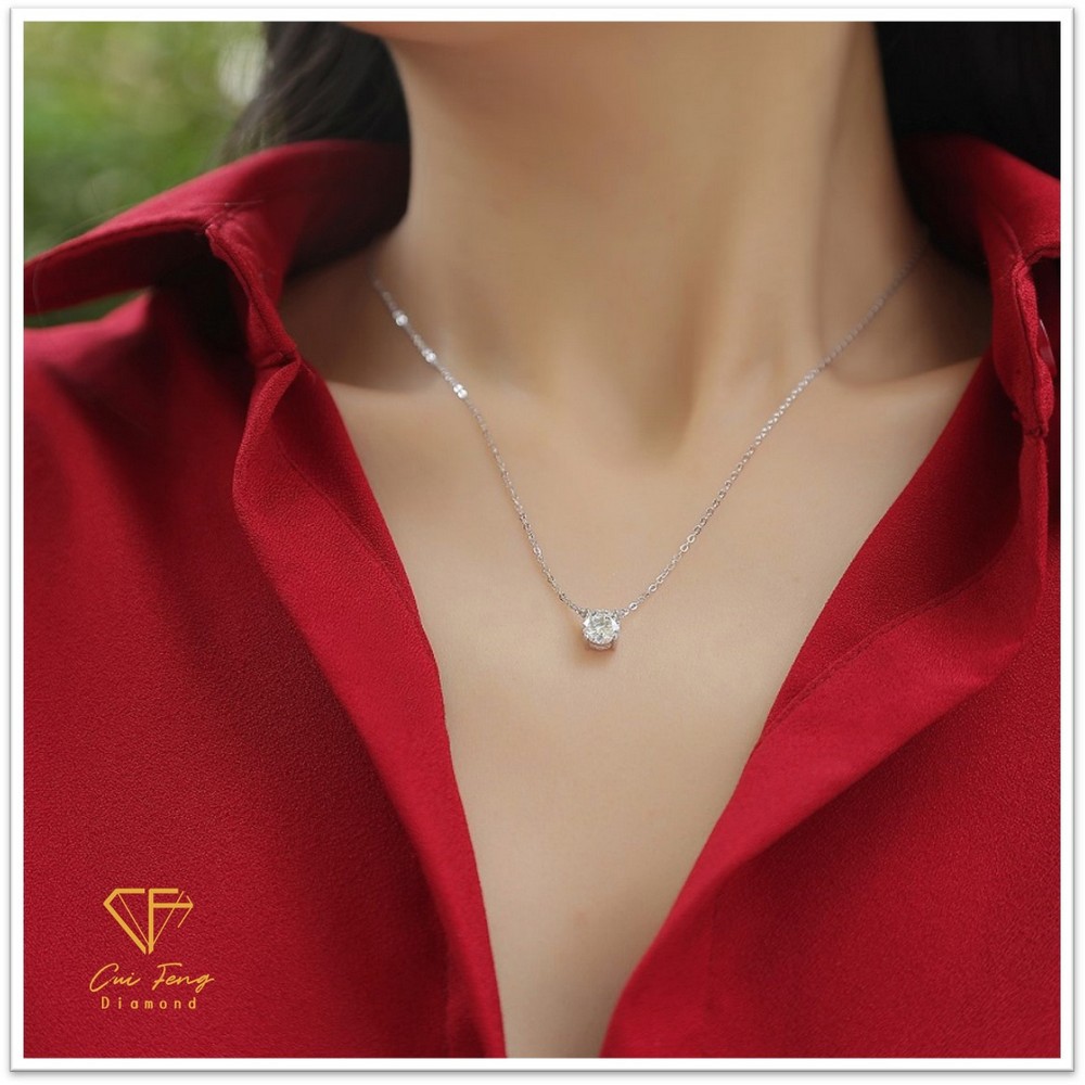 【CF鑽飾】項鍊 莫桑鑽《我心永恆》 1克拉, , large