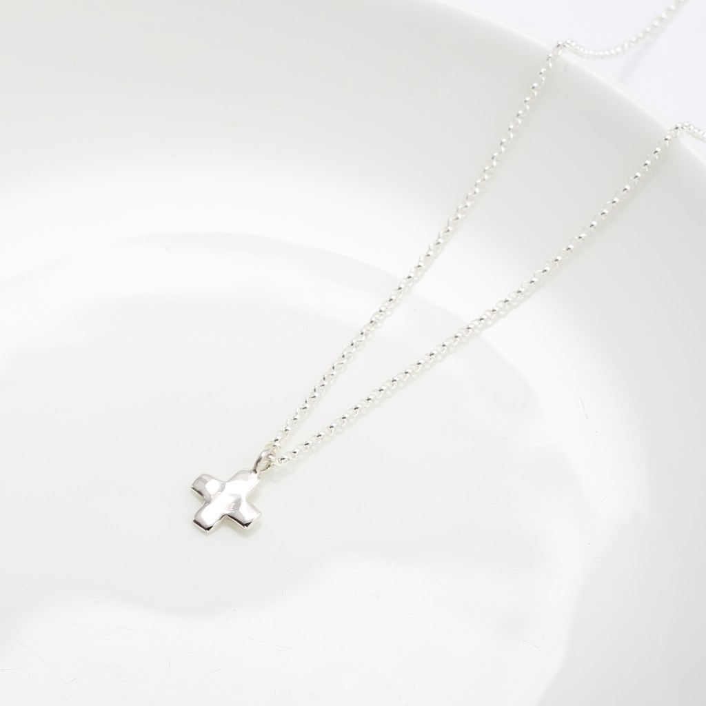【Angel & Me】Hammered Prayer Cross s925 sterling silver necklace Birthday gift, , large