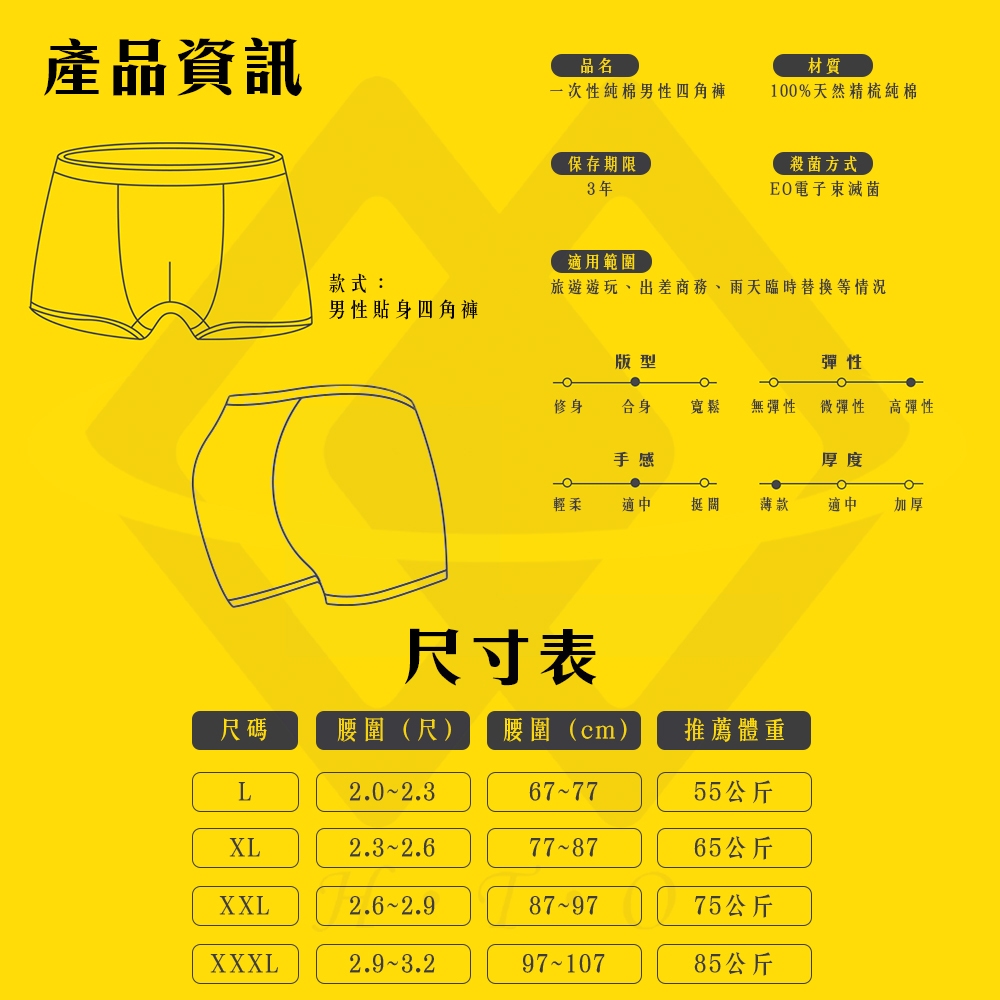 【禾統】一次性純棉男生四角褲 / L / XL / XXL / XXXL / 白色(5件/組) / (旅行內褲 一次性內褲 拋棄式內褲 男生四角褲 純棉內褲 旅行拋棄式商品), , large