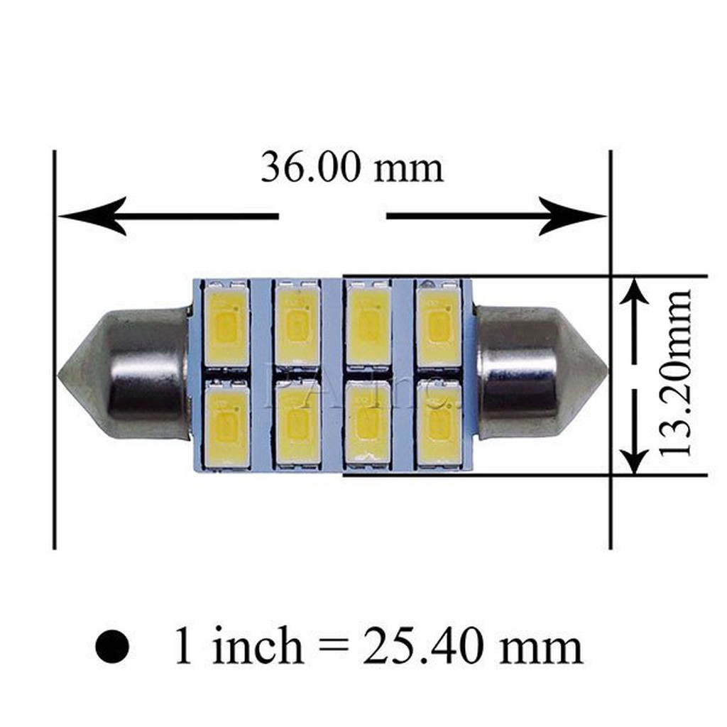 【PA LED】雙尖 36MM 高亮度 8晶 5630 SMD LED 室內燈 閱讀燈 化妝燈 牌照燈 行李箱燈, , large