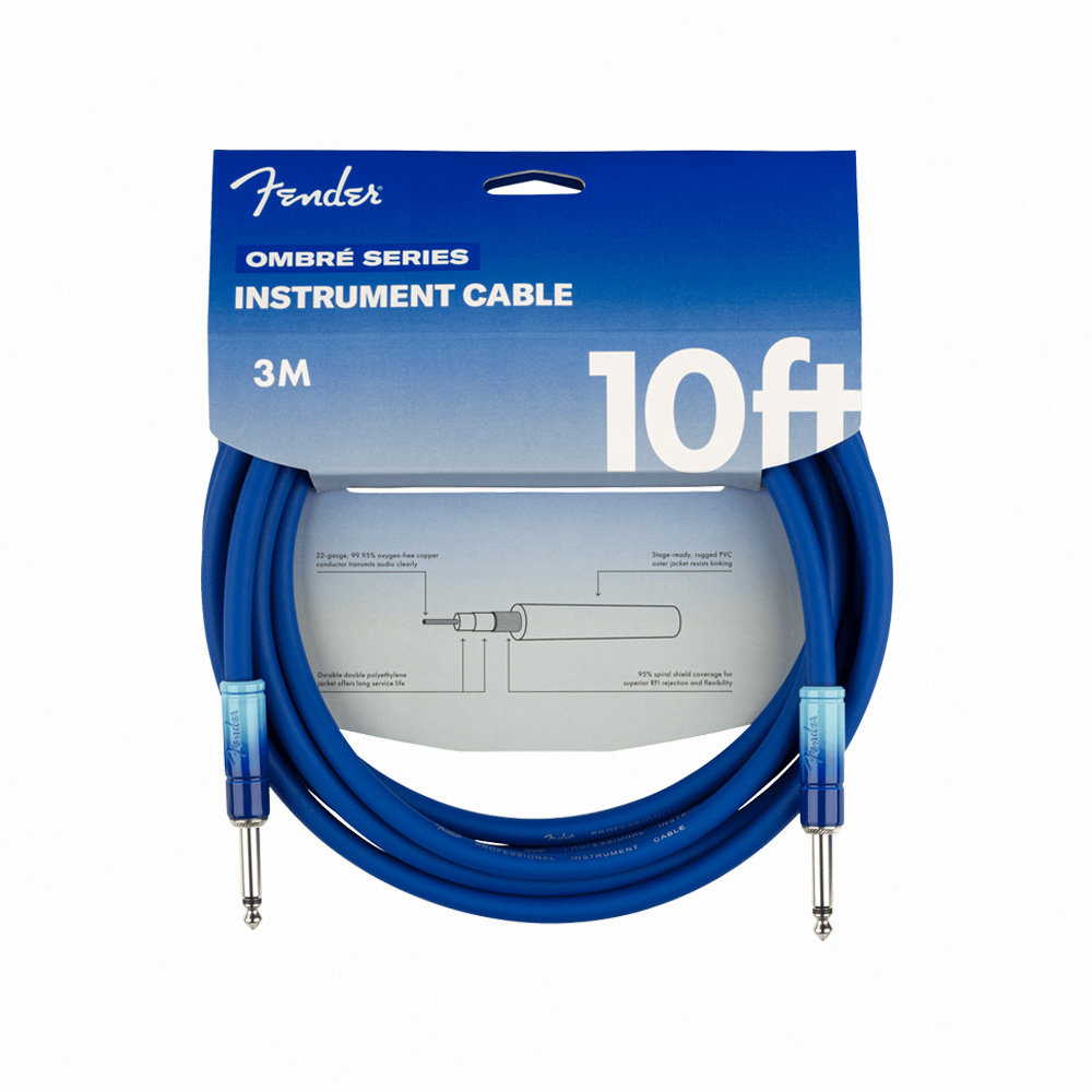 Fender Cable SS OMBRE 3M 樂器導線 藍色款【敦煌樂器】, , large