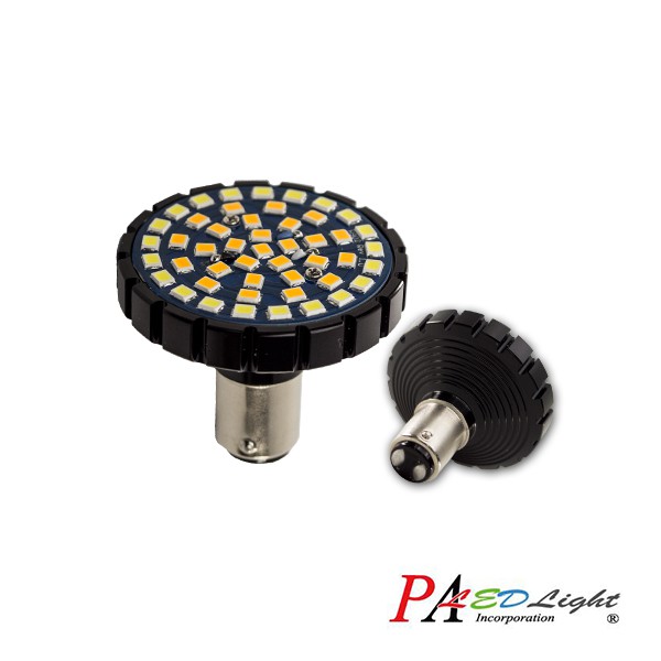哈雷 LED方向燈 子彈型燈具專用 1157 雙芯 48晶 SMD LED 白光加黃光 雙色  方向燈燈泡, , large