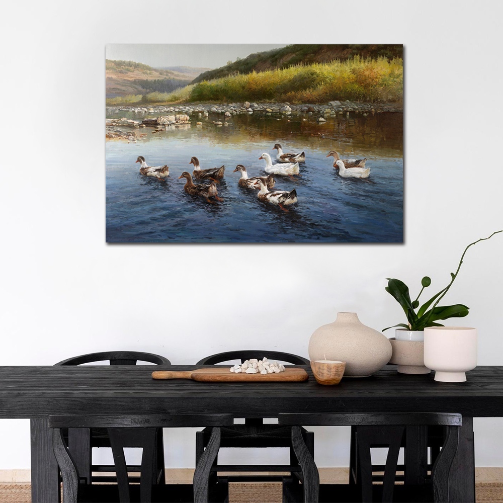 【御畫房】自在神遊 國家一級畫師手繪油畫60&times;90cm(VF-79), , large