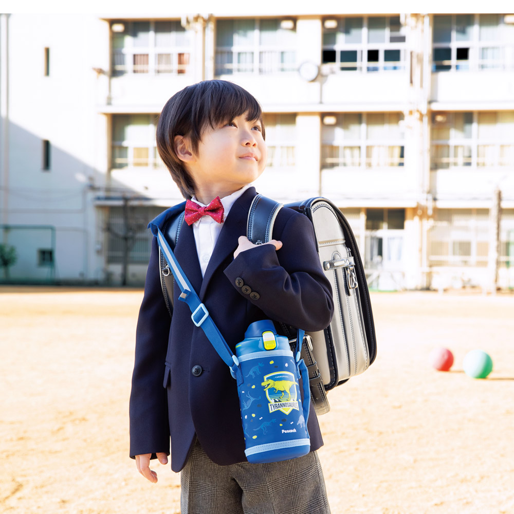 【日本孔雀Peacock】兒童316不鏽鋼保溫杯1000ML 附專屬杯套+反光背帶(兒童水壺)-任選色, , large