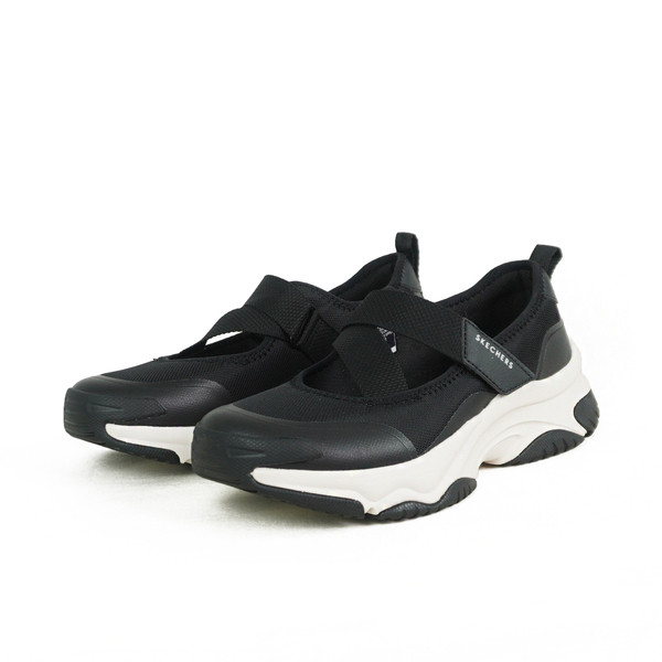 Kixpress-Skechers 思克威爾 Moonhiker 女 休閒鞋 瑪莉珍鞋 舒適 穿搭 厚底 黑 白 [177602BLK], , large
