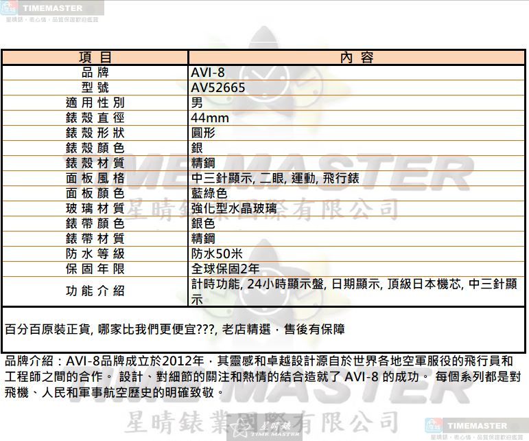 [星晴錶業]新品牌手錶,44mm,AV52665藍綠色錶面銀錶殼銀色精鋼錶帶款, , large