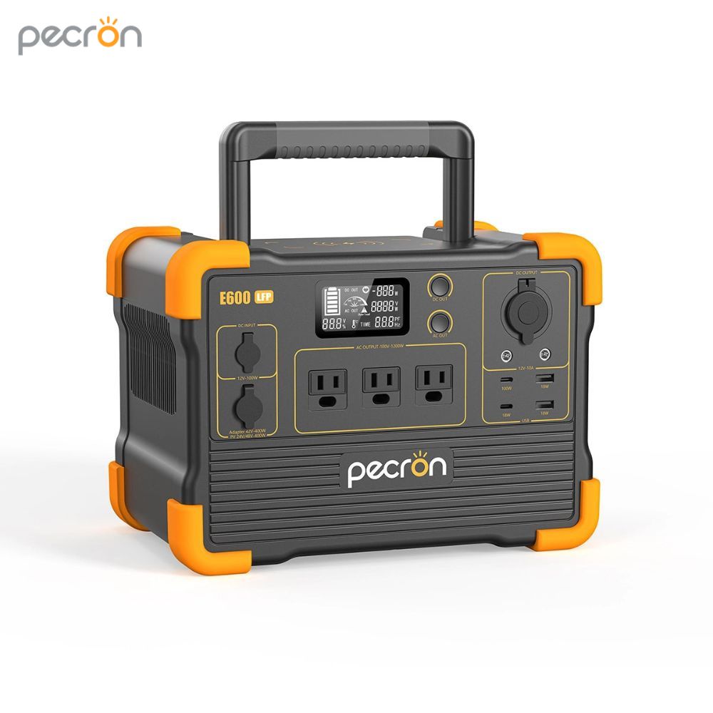 【PECRON】E600LFP High-Performance Compact Power Supply｜1200W/614Wh｜Lithium Iron Phosphate, Power Supply for Power Outages, Disaster Prevention, and Camping, , large