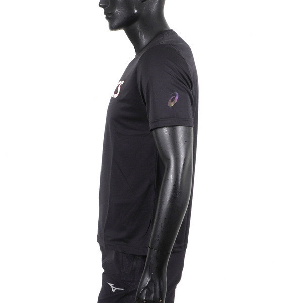 Asics 男女 短袖 T恤 運動 透氣 吸濕 快乾 抗UV 台灣製 延續 黑 [2033B666-001], , large
