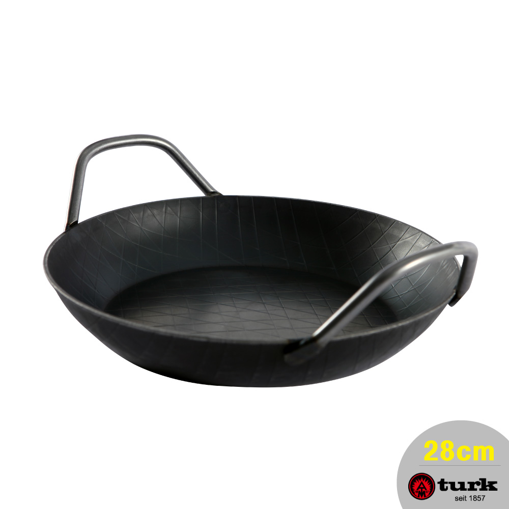 【德國turk土克鐵鍋】熱鍛斜紋 雙耳平底(深)鍋28cm 65930, , large