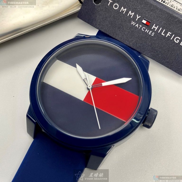[星晴錶業]TommyHilfiger手錶,42mm,TH00035寶藍色錶面寶藍錶殼寶藍矽膠錶帶款, , large