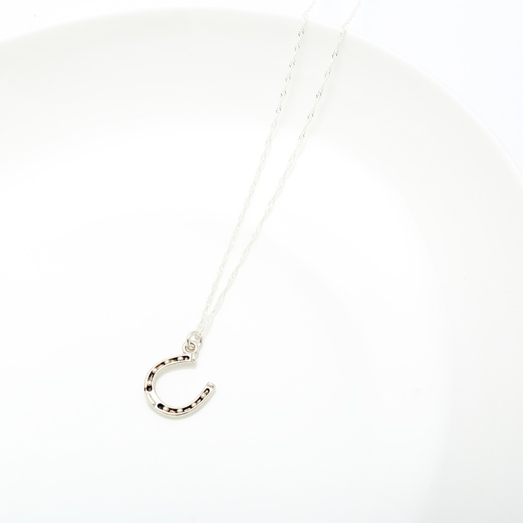 【Angel & Me】Lucky horseshoe s925 sterling silver necklace Valentine day gift, , large
