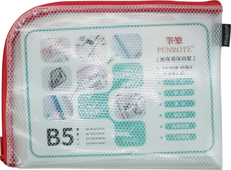 B5 EVA L-Shaped Eco Mesh Storage Bag &ndash; Pink, , large