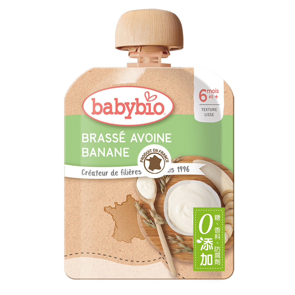 【綠動會】Babybio 生機香蕉纖果燕麥泥85g, , large