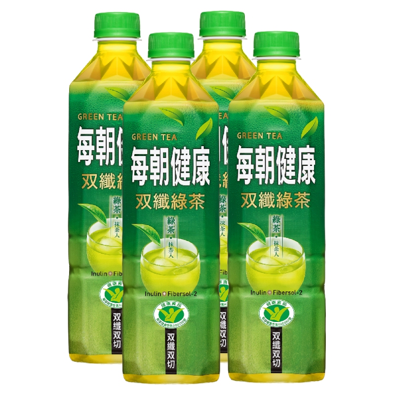 每朝健康雙纖綠茶(無糖) 650ml, , large